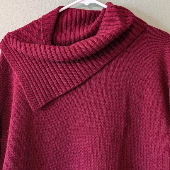 Sherpa Adventure Gear Maroon Cowl Neck Merino Wool Blend Sweater Size L - Picture 2 of 6